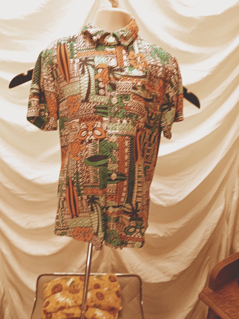 Tommy Bahama Green & Orange Tropical Print Kids Button-Down